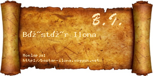 Bástár Ilona névjegykártya